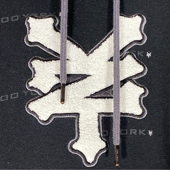 Zoo York Mens Vintage Hoodie XL Black Pullover All Over Print Skate Streetwear - Picture 4 of 8